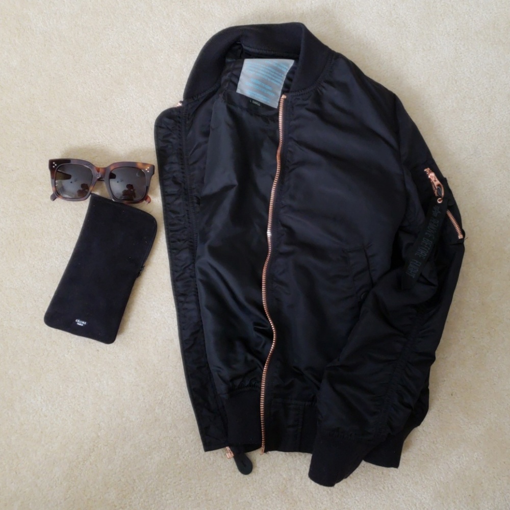 Alpha industries bomber jacket rose gold